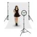 HIFFIN White Screen Backdrop with Stand, 8ft x 12ft Wide Backdrop with 9ft x 10ft Wide 12 Inch Ring Light, 2 Mobiles Clip Option & 7ft Stand Adjustable Background Support System Kit