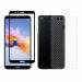 Kite Digital Honor 7X Back Screen Protective Film Carbon Fiber Skin Transparent Screen Guard Sticker + 5D/6D/11D/21D (Black) Premium Tempered Glass Screen Protector