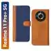 Knotyy Realme 11 Pro Plus 5G, realme 11 Pro Blue and Brown Faux Leather Back Cover Flip Cover (Pack of 1)