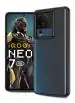 Golden Sand for iQOO Neo 7 5G - Rugged Frosted Semi Transparent PC Shock Proof Slim Back Case for iQOO Neo 7 5G, Black