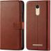 Slugabed Flip Cover Back Case for Redmi Note 3 | Leather Finish | Inbuilt Stand & Pockets | Wallet Style Flip Back Case Cover for Redmi Note 3 (Brown)
