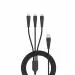 Portronics Konnect A Trio 3-in-1 Cable 3.0A Total 1.5 m for iOS /Type C Mobile Phones (Black)