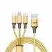 IPZONE BE GENUINE BE REMARKABLE 3 in 1 cable Multifunctional Universal charge & Data sync Cable Super Strong Data cable 50000 Plus Bend Test USB 4.2 Cable (Golden)