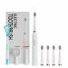 Lifelong LLDC63 Electric Toothbrush for Adults with Sonic Technology 5 Brush Heads, 6 Modes, 1 Tongue Cleaner, 1 Carry Pouch|With Face brush and T Massager for tonning|Electric Rechargeable Power Toothbrush|40000 Strokes/minute (1 Year Warranty, White)