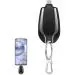CHAKAM Small Portable Emergency Key Chain Power Bank, Whixant Mini C Type Plug 1500mah Fast Finger Key Power Bank, Keychain Power Bank (Type C Android Plug)
