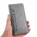 ClickCase Flipper Series Faux Leather Magnetic Card Holder Wallet Kickstand Case Flip Cover For Samsung Galaxy S24 Ultra (Grey)