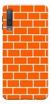 MobiEra Samsung Galaxy A7 2018 Orange Bricks Design Plastic Hard Case Cover