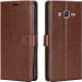 Slugabed Flip Cover Back Case for Samsung Galaxy On5 | Leather Finish | Inbuilt Stand & Pockets | Wallet Style Flip Back Case Cover for Samsung Galaxy On5 (Brown)