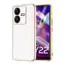 SROCK Vivo Y22 Back Case Cover |Electroplated Chrome |6D Gold Plated Frame | Slim Shockproof | Soft TPU Back Case Cover for Vivo Y22-White