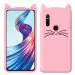 Indiacase Vivo V15/1819 Pink Slim Silicone, Rubber Cat Design, Wireless Charging Compatible Cases & Covers, Display Size-12 mm, 14 x 7 x 5 mm