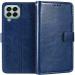 Slugabed Vintage Leather Finish Flip Cover for Samsung Galaxy M33 5G | Inside Pockets & Inbuilt Stand | Wallet Style Back Case | Magnet Closure (Blue)