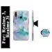 Mobi Elite Pink Marbel Texture Printed Hard Back Cover Case with Mobile Holder, Pop holder, Pop socket for Realme 3, Realme 3i