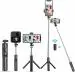 Hold Up Extendable Selfie Stick Bluetooth Selfie Stick with Tripod Stand for All Smartphones (Black)