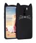 INDIACASE Xiaomi Redmi Note 8 Pro Black Shockproof,Kitty Whiskers, Soft Slim Back Cover