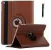 ProElite 360 Rotatable Smart Flip Case Cover for Apple iPad 10.2 inch 9th/8th/7th Generation with Stylus Pen, Brown