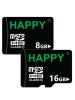 Happy 8GB, 16GB MicroSD Class 10 15 Mbps Memory Card Pack of 2