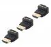 MVTECH HDMI Male to Female Converter Adapter 270 Degree L Shape Upward Angle HDMI Pack of 3 (Black)