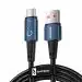 Saffron Moonlight Series 66W /6A USB A to Type C, Braided Sync/Quick Charging Cable, 3.3 Feet (1 M), Supports QC 2.0/3.0 Fast Charging, Rapid Data Transmission Blue