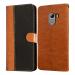 Casotec Premium Leather Kickstand Wallet Flip Case Cover with Magnetic Closure for Lenovo K4 Note - Camel and Black