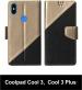 Sbms Coolpad Cool 3, Coolpad Cool 3 Plus Black Artificial Leather Shock Proof Flip Cover