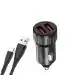 Ziome Car Mobile Charger 25W Fast Car Charger | Dual USB Output | Multi-Layer Protection | Compatible with All Cars | Including Type C Cable | Black |[Free Data Cable Protector]