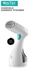 WisTec 1500W Garment Steamer, Horizontal and Vertical Steam| 30 sec Fast Heatup, 300ml Water Tank, SS Soleplate, White