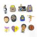 YellowCult Pack of 12 Sports Shoe charms for Clog Shoes, Wristband Charm, Shoe, Bracelet Decoration or Party Gifts [BasketBall Sports Collection]