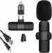 Careflection 2 in 1 K8 Wireless Microphone, Portable Recording Clip Mic with Receiver for All