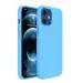 LIRAMARK Liquid Silicone Soft Back Cover Case for Apple iPhone 12 Mini (5.4 inch) (Sky Blue)