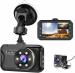 MANYCAST 1080P Dashboard Camera Front and Rear Dash Cam with G-Sensor, Loop-Recording & Parking Mode