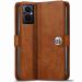 Coverage OPPO CPH2341 / Oppo F21Pro 5G Flip Cover | Full Body Protection | Inside Pockets & Stand | Wallet Button Magnetic Closure Book Cover Leather Flip Case for OPPO F21 Pro 5G - Brown