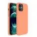 LIRAMARK Liquid Silicone Soft Back Cover Case for Apple iPhone 12 Mini (5.4 inch) (Orange)