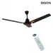 BISON ATMOS DROP 1200mm Energy Saving BLDC Ceiling Fans with Remote Control | Energy Saving, High Air Delivery and LED Indicators, EXQUISITE Design| 2 Year Warranty (Brown & Golden)