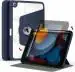 ProElite Cover for iPad 10.2 Cover Case, 360 Degree Rotatable Smart Flip Case Cover for Apple iPad 10.2 inch 9th/8th/7th Generation, Transparent Back with Pencil Holder, Dark Blue