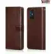 SCARDY VIVO V17 BACK COVER / LEATHER FLIP COVER / BROWN COLOR
