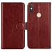 MONKISH Brown Leather Shock Proof Flip Case Back Cover for Redmi A2