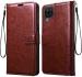 Aviaaz Samsung Galaxy F22 Brown Leather Flip Cover