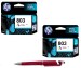 HP 803 Tri-color Original Ink Cartridges (Pack of 2) With ITGLOBAL 3in1 Multi-Function Pen
