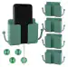 Tech Gear 4Pcs Wall Phone Holder, Wall Mount Phone Holder with Hooks 4 Cable Clips, Mobile Holder GREEN