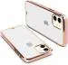 Clickaway Apple Iphone 12 Mini Back Cover Gold Electroplating Transparent Chrome Raised Edges Super Soft-Touch Bumper Case (Gold)
