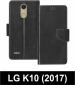 Sbms Lg K10 2017 Black Artificial Leather Shock Proof Flip Cover