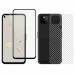 Kite Digital Google Pixel 4A Back Screen Protective Film Carbon Fiber Skin Transparent Screen Guard Sticker + 5D/6D/11D/21D Black Premium Tempered Glass Screen Protector