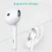 MIFKRT Bass Earphone With Mic Wired Headset Compatible With Oppo, V Ivo Mobile, White
