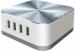 Unix 5 A Multiport Mobile 8 USB Multi USB Charger Is For Desktop Or Office Charger with Detachable Cable  (Silver)