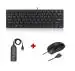 Enter Typist Mini Wired Keyboard + Slider Wired Mouse + U4P USB HUB Combo Set (Black)