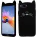 Indiacase Honor 7X Black Slim Silicone, Rubber Cat Design, Wireless Charging Compatible Cases & Covers, Display Size-12 mm, 14 x 7 x 5 mm