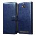 Casotec Premium Leather Kickstand Wallet Flip Case Cover with Magnetic Closure for Lava A79 - Blue