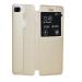 Coverage Window Stand View Artificial Leather inside Hard Plastic Case Flip Cover for Oneplus A5010 / One + 5T - Golden