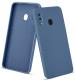Mr Case Imported Soft Silicon Back Cover Case for Samsung A20 | Microfiber Cloth Inside | Rubberised Material -Stone Blue