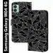 Knotyy Samsung Galaxy M04 Black Faux Leather Back Cover Flip Cover (Pack of 1)